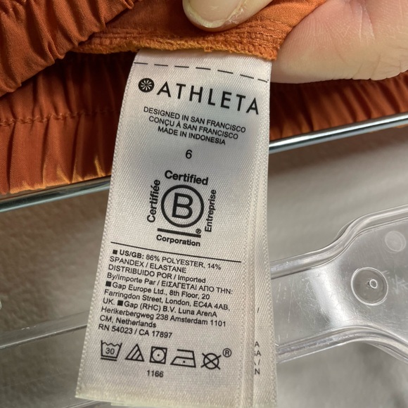 Athleta Orange Arrival Midi Skirt Hiking Camping UPF 50+ Relaxed Fit Pockets - Picture 5 of 7